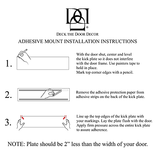 Deck the Door Decor | Door Push Plate - 3M Adhesive Mount - Multiple Sizes & Finishes (Satin Black, 3 x 12) (Pack of 4) - color: Satin Black, size: 3 x 12" (Pack of 4)