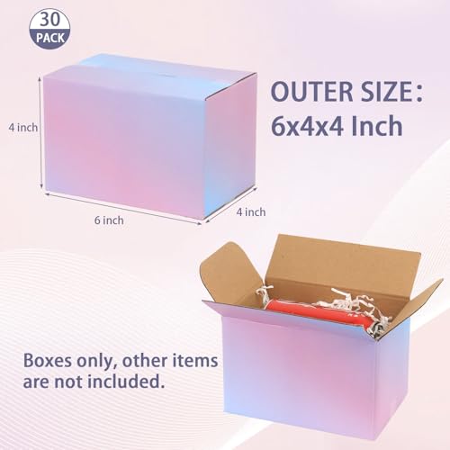 FORBFAN 6 x 4 x 4 Shipping Boxes, 30 Pack Corrugated Cardboard Mailing Boxes for Small Business, Colorful Packing Boxes for Small Orders & Packaging - color: Purple Gradient, size: 6x4x4
