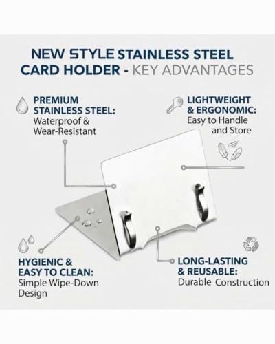 10 Pack Stainless Steel Card Holders, Waterproof Small Sign Holder 1.38 in