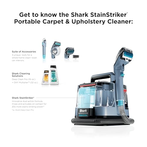 Shark StainStriker Portable Carpet/Upholstery Cleaner, 4 Tools, PX202BRN - style: StainStriker + 4 Tools + XL Cleaning Solutions