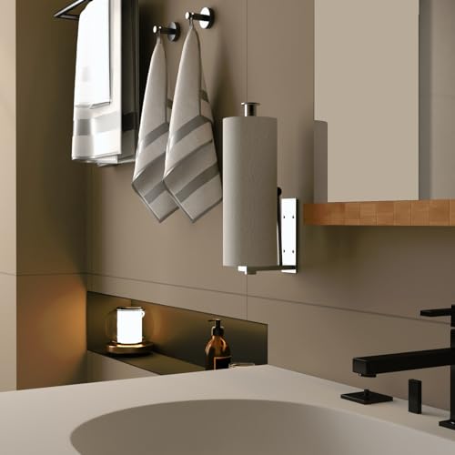 Under Cabinet Paper Towel Holder, One-Hand Tear Kitchen Paper Towel Holder - color: Sliver