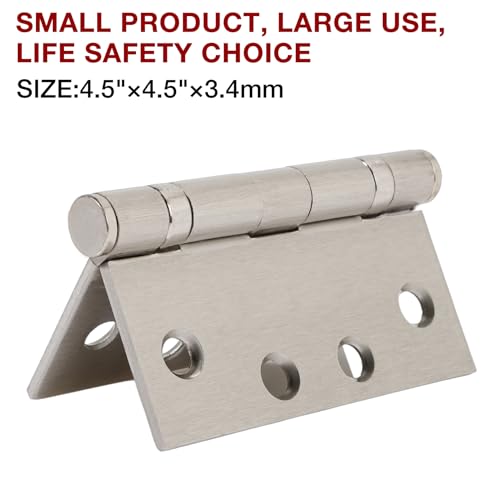 TDCHINGES Heavy Duty Door Hinges Brushed Nickel 4.5 Inch x 4 1/2" Square - color: Satin Nickel, size: 2 Pack-BB