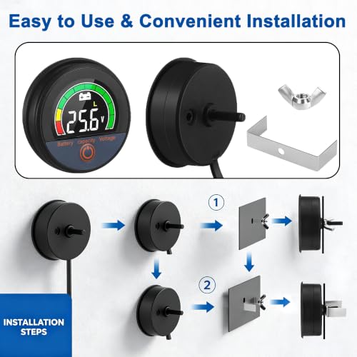 12V 24V 48V 60V 84V Voltage Meter with Bracket Compatible with Golf Cart