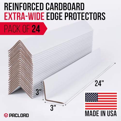 Extra-Wide 24" x 3" x 3" Reinforced Cardboard Edge Protectors - color: Thickness: 0.225", size: Pack of 24