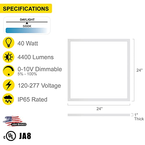 NUWATT 4 Pack 2x2 LED Flat Panel Lights, 5000K Daylight, Dimmable, ETL, DLC