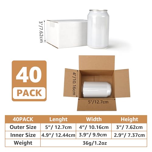 EXYGLO 40 Pack 5x4x3 Shipping Boxes for Small Business, White Corrugated Cardboard Small Box for Packaging, Moving, Mailing, and Storing - color: 40 Pack White, size: 5x4x3 Inch
