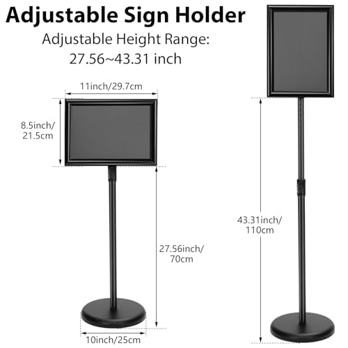 Feifeiya 6 Pcs Sign Holder Stand 8.5x11 Poster Stand, Square Corner, Black - color: black, style: Square Corner