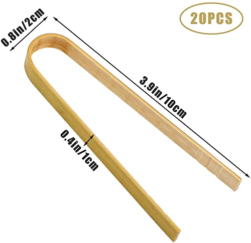 Luter 20pcs Wooden Mini Tongs