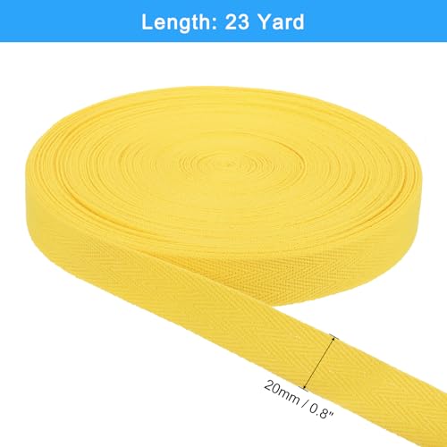 uxcell 23Yards Cotton Twill Tape 3/4-inch Herringbone Webbing Bright Yellow - color: Bright Yellow, size: 3/4-inch