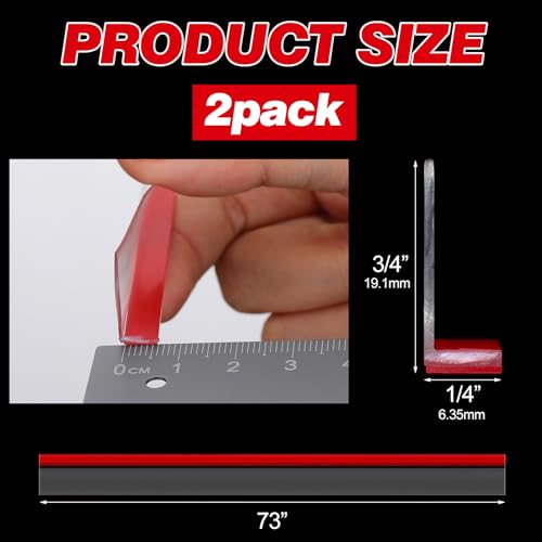 Newtay 2 Pcs L-Type Seal Strip 3/4'' X 73'' Clear Vinyl Glass Shower Door - size: 3/4'' x 73''