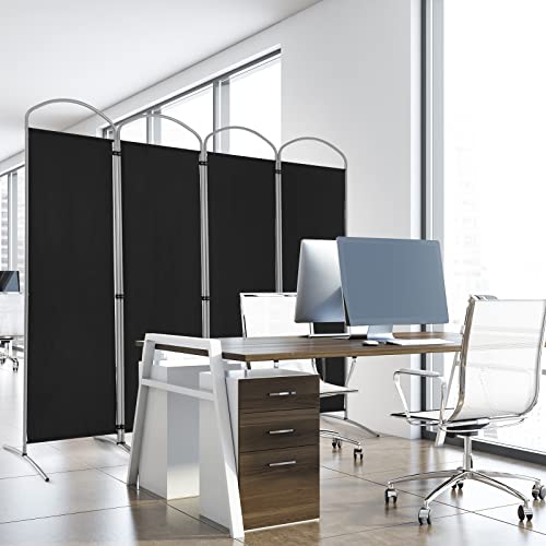 GIANTEX 4-Panel Folding Room Divider Privacy Screen, 87" x 74", Black - color: Black, size: 87"W x 74"H (4 Panel)