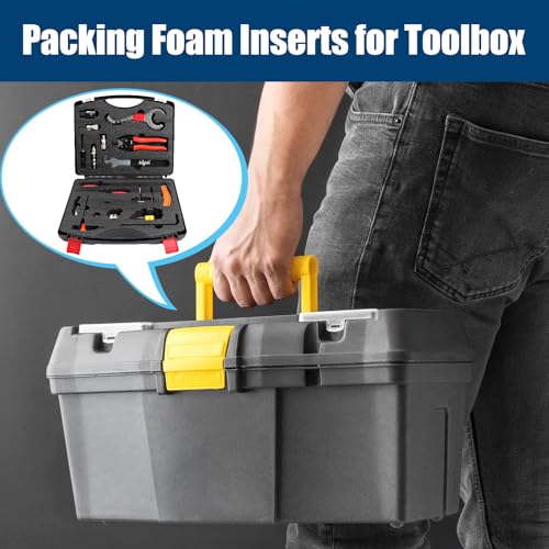 2 PCS Polyethylene Foam Block 12 x 10 x 3.5 In Black Packing Sheet,Thick Foam Padding Cuttable Foam Inserts for Crafts,Cases and Boxes Packing,Black