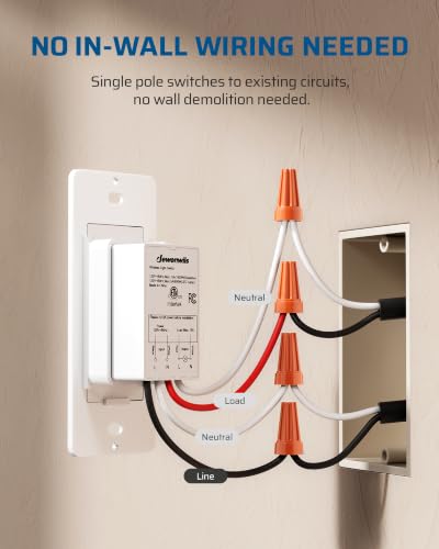 DEWENWILS Wireless Light Switch and Receiver Kit, in Wall Switchs - size: 1 Transmitter+1 In Wall Receiver
