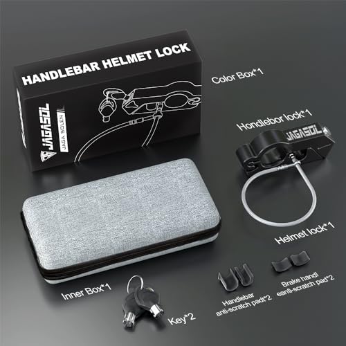 JAGASOL Motorcycle Handlebar Lock, Helmet & Brake Anti-Theft Lock Black - color: Black