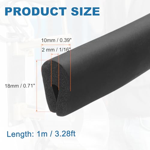 PATIKIL Rubber Edge Trim, 1/16"(2mm) x 3.3Ft Length EPDM U Channel Edge Protector U Shaped Gasket for 3-5mm Mirror Glass Protector, Black (10x18mm) - color: Black, size: 1/16"x3.3Ft(3-5mmx10x18mm)