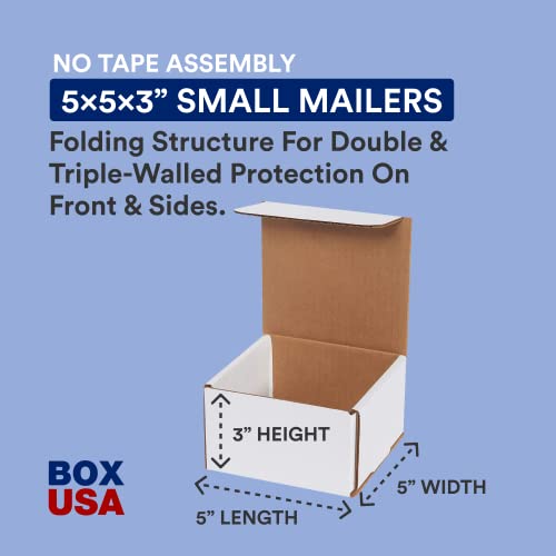 BOX USA Shipping Boxes Small 5"L x 5"W x 3"H, 50-Pack | Corrugated Cardboard Box Mailer for Packing, Moving and Storage 553 - size: 5x5x3