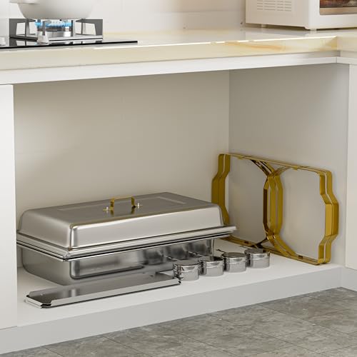 IMACONE Rectangular Chafing Dish Buffet Sets of 2, 8QT, Gold Frame - color: Gold Frame, size: 2-Pack