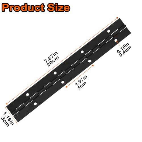 8" Piano Hinges, 4‑Pack 304 Stainless Steel Continuous Type, Black - color: Black, size: 8INCH-4PCS