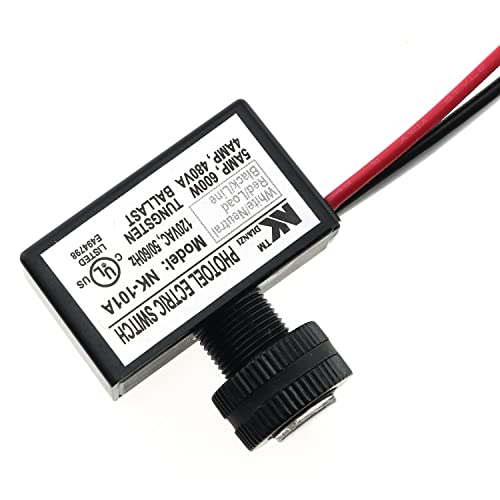 E-outstanding Outdoor Hard-Wired Post Eye Light Control, 120V AC Light Photocell Sensor Control, Automatic On/Off Photoelectric Switch for Lighting Fixtures, NK-101A