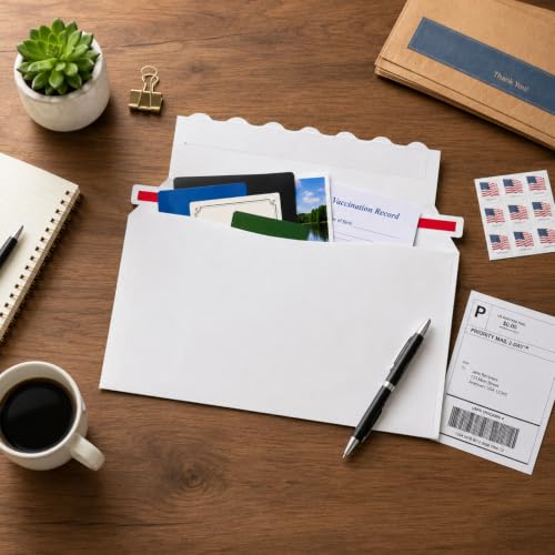 500 Pcs Mailer Trading Card Envelopes, Self Adhesive Design (White-500) - color: White-500