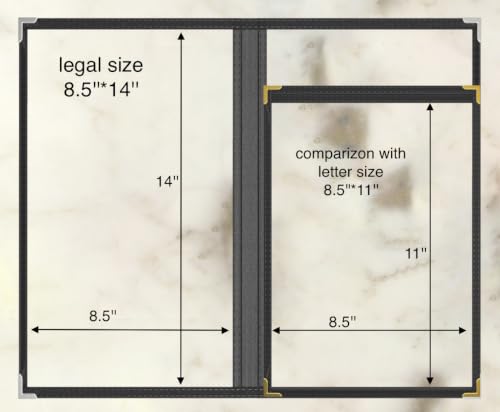 10Pcs Black PVC Clear Menu Cover 8.5x14, Bifold, 2 Page 4 View - color: black with silver corners, size: 2 Pages - 8.5" x 14"