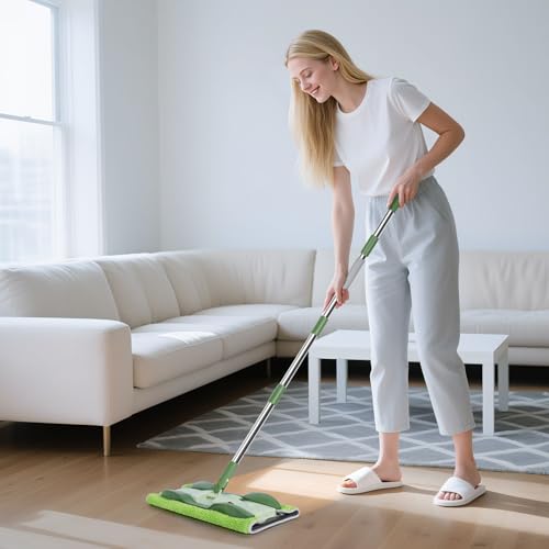 Masthome Microfiber Flat Mop for Hardwood, Laminate Floor Cleaning - color: Green Professional