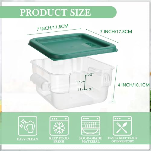 Lallisa 8 Pcs 2 Quart Food Storage Containers with Lids, Green