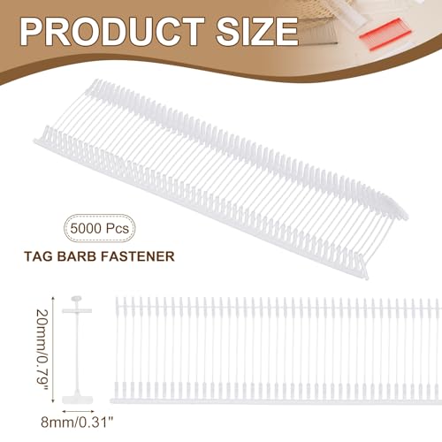 uxcell 5000Pcs Standard Tagging Barb Fasteners 20mm/0.79" Transparent - color: Transparent, size: 20mm/0.79"