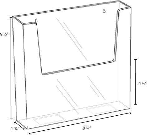 AZM Displays Wall Mount Brochure Holder 8.5 x 11 Inches Clear Acrylic Premium Quality
