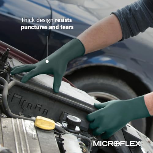Ansell MICROFLEX Dura Flock DFK-608 Nitrile Gloves, Size S, 50/Dispenser - size: Small, style: Pack of 50