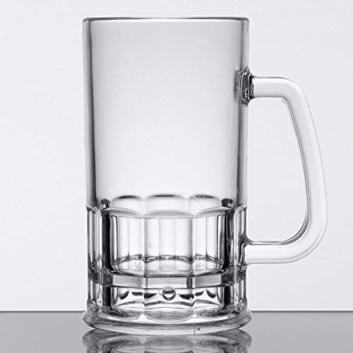 GET 20 oz Clear Plastic Beer Mug with Handle (Set of 4) - size: 20 Ounce, style: Set of 4
