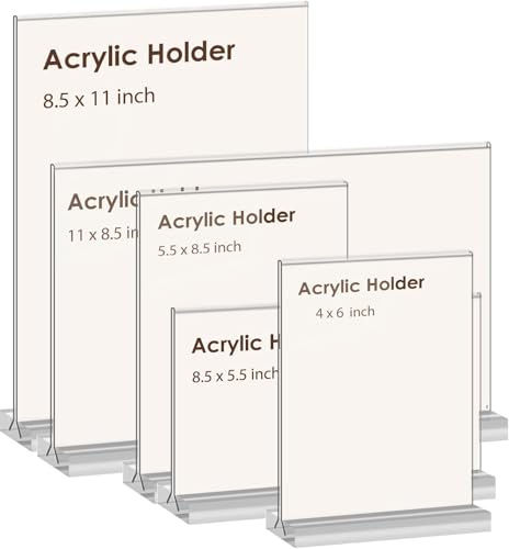 newnewshow 5x7 Acrylic Sign Holder 24 Pack, Double-Sided Display Stand, Plastic Card Holder for Business, Office, Party - size: 24 pack