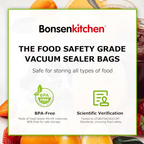Bonsenkitchen Precut Vacuum Bags 120 Quart 8" x 12" - size: 8" x 12" 120pcs
