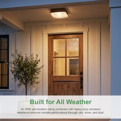 Maxlite LED Canopy Light, 55W, 120-277V, 5000K, Selectable CCT, 0-10V Dimmable, Low Profile, for Stairwell, Garage, Bronze - Bronze - color: Bronze