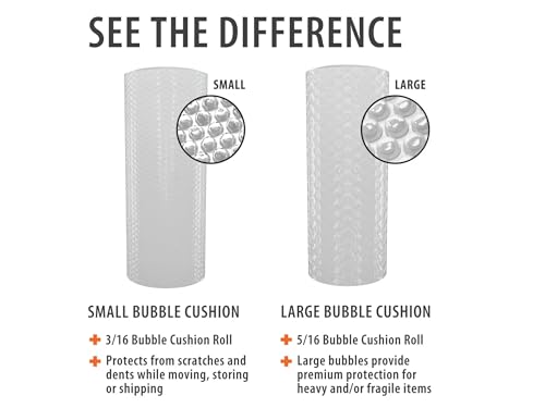 3 Pack 12" x 100' Bubble Wrap Roll, Bubble Cushioning Wrap for Moving, 5/16" Large Bubbles, Perforated Every 12", Fragile Items Protection, Self-Sealing - size: 12" x 100'