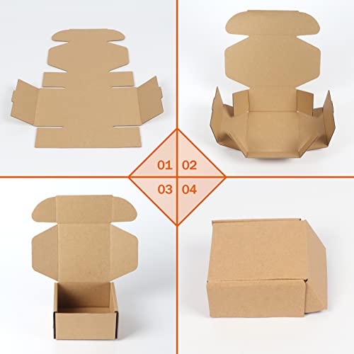 PHAREGE 100 Pack 4x4x2 inch Small Shipping Boxes, Brown Mailing Boxes - color: Brown, size: 4x4x2 inch 100 Pack