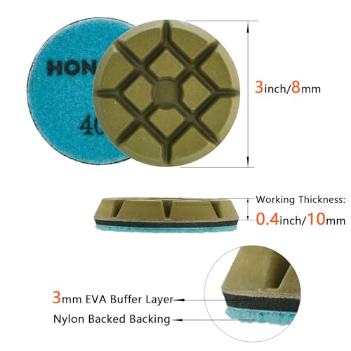 3" x 10mm Diamond Polishing Pads, 400 Grit, 3-Pack Resin Bond - style: 400 Grit