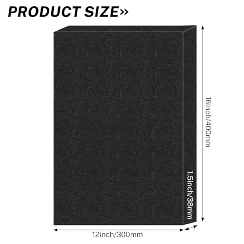 Polyurethane Foam Inserts, 2 PCS 16 x 12 x 1.5 Inch Black Cuttable Packing Foam Sheets for Tool Box, Camera, Crafts and Storage - size: 16 x 12 x 1.5 Inch