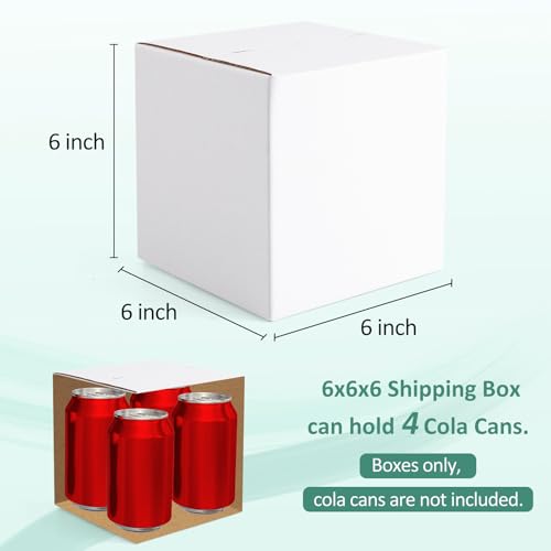 Eupako 6x6x6 Cardboard Box Mailers 30 Pack White Cube Corrugated Small Shipping Boxes for Packaging Small Business, Mailing - color: White, size: 6x6x6 Inches (30 Pack)