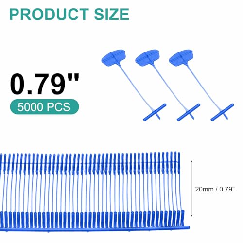 Standard Tagging Gun Fasteners 5000 Pcs 0.8 Inch Label Gun Price Tagging Barbs Clothing Tags Barbs Attachments for Clothes Fabric Price Label Garment, Blue - color: Blue, size: 0.8 Inch