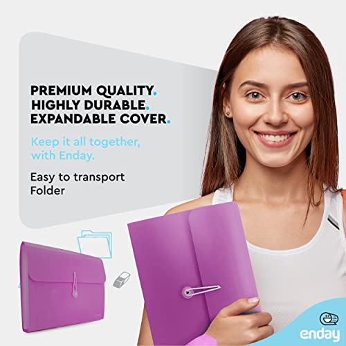 Accordion File Organizer 13 Pocket Expanding File Folder with Labels, Accordion File Organizer Letter Size Letter A4 Paper for Receipts, Bills and Documents 13" x 9.5” –By Enday - color: Purple, size: 13 POCKET
