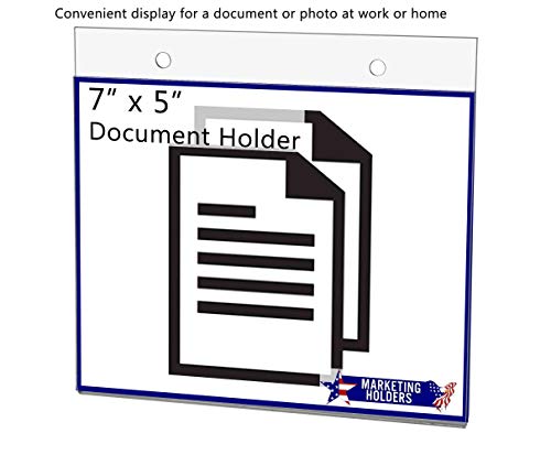 10 Pack Sign Holder for 7" x 5" Price Lists Rack Cards and Itineraries with Predrilled Holes and Hanging Hardware Clear Acrylic for Transportation Hubs and Government Offices by Marketing Holders - size: 7" w x 5" h
