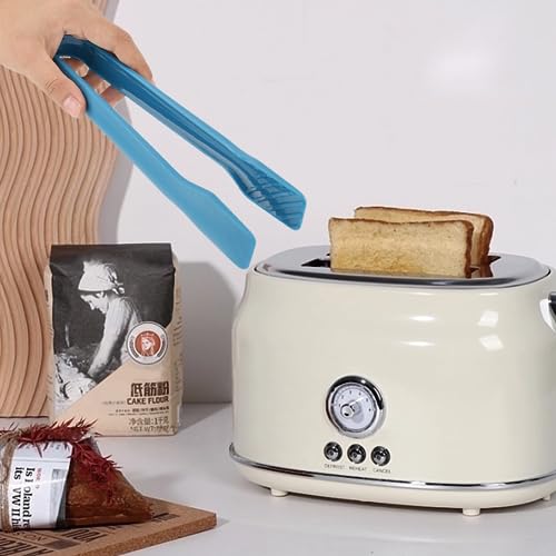 3 Sizes Toaster Tongs, Blue Multifunctional Bread Clip Anti Slip Food Clamps Heat Resistant Kitchen Baking Tools Space Saving Modern Utensils Gifts for Toaster Salad BBQ Vegetable Home Restaurant - color: Blue