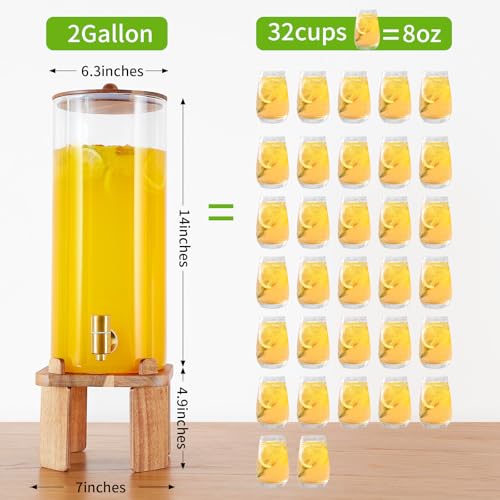 2 Gallon Large Drink Dispenser for Parties,Beverage Dispenser with Stand - size: 2 gallon