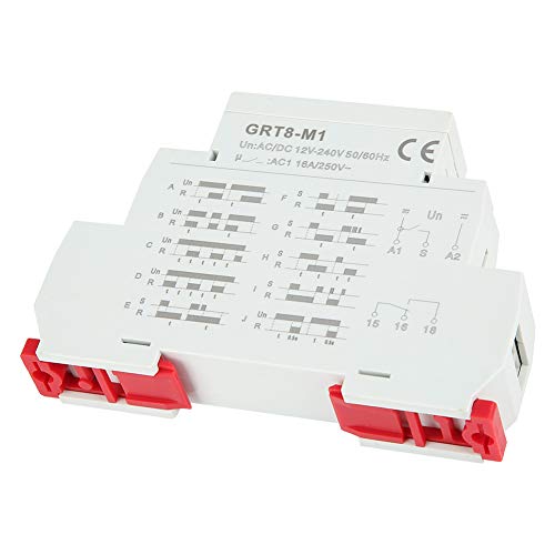 Multifunctional Time Delay Relay, 10 Functions DIN Rail Mount Contactor Isolator Voltage Multifunction On Off Digital Timing Input Output Control Relay GRT8 M1 AC DC 12V 240V