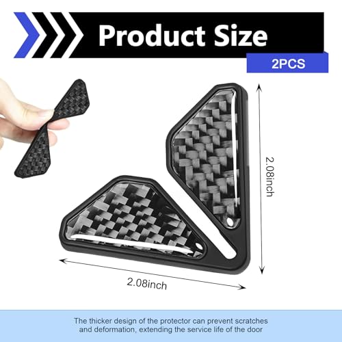 2 PCS Car Door Edge Guards, Carbon Fiber Anti-Collision Door Corner Protectors, Anti-Scratch Door Corner Trim Stickers, Universal for Most Cars (Black) - color: Black