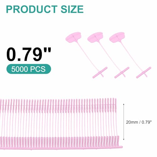 Standard Tagging Gun Fasteners 5000 Pcs 0.8 Inch Label Gun Price Tagging Barbs Clothing Tags Barbs Attachments for Clothes Fabric Price Label Garment, Pink - color: Pink, size: 0.8 Inch