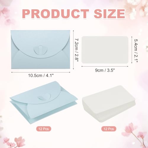PATIKIL Gift Cards Envelopes (4.1"x 2.8",Light Blue) Mini Heart Clasp 12PCS - color: Light Blue
