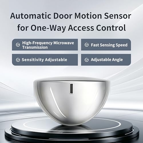 Request to Exit Motion Sensor, Microwave Automatic Door Sensor for Autodoor Systems, Motion Detection Sensor for Commercial & Residential Use (Light Silver) - color: Light Silver