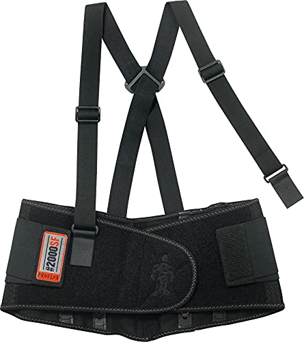 Ergodyne ProFlex 2000SF Back Support Brace, 8.5" Spandex, V-Shape Design and Patented Stays for Added Support, 3XL,Black - size: 3X-Large